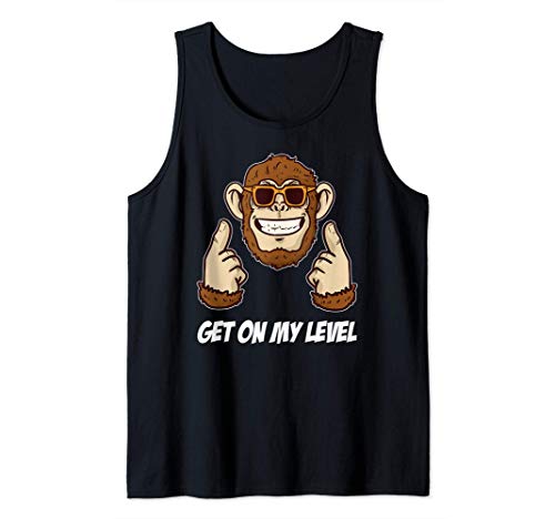 Get on my Level Cooler Schimpansen mit Sonnenbrille Affe Tank Top