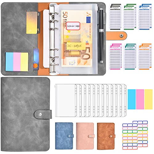 Budget Planner Deutsch - A6 PU Leder Budget Binder Geld Organizer Sparen - Finanzplaner Cash...